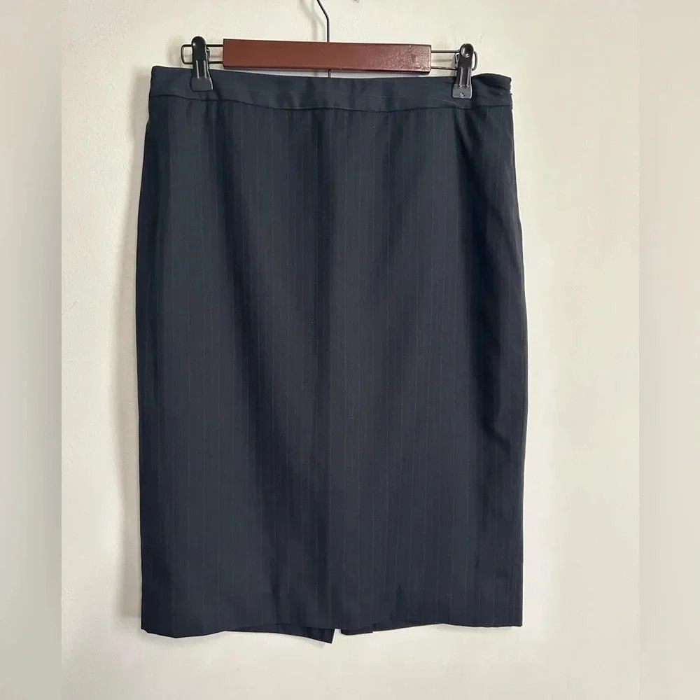 Jones New York Women's Navy Pinstripe Pencil Skirt Women's Size 14 Career Office